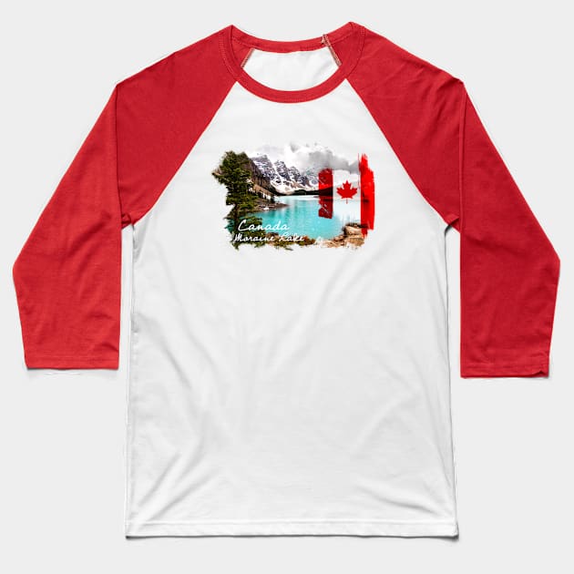 Canada. Lake Moraine Baseball T-Shirt by hveyart